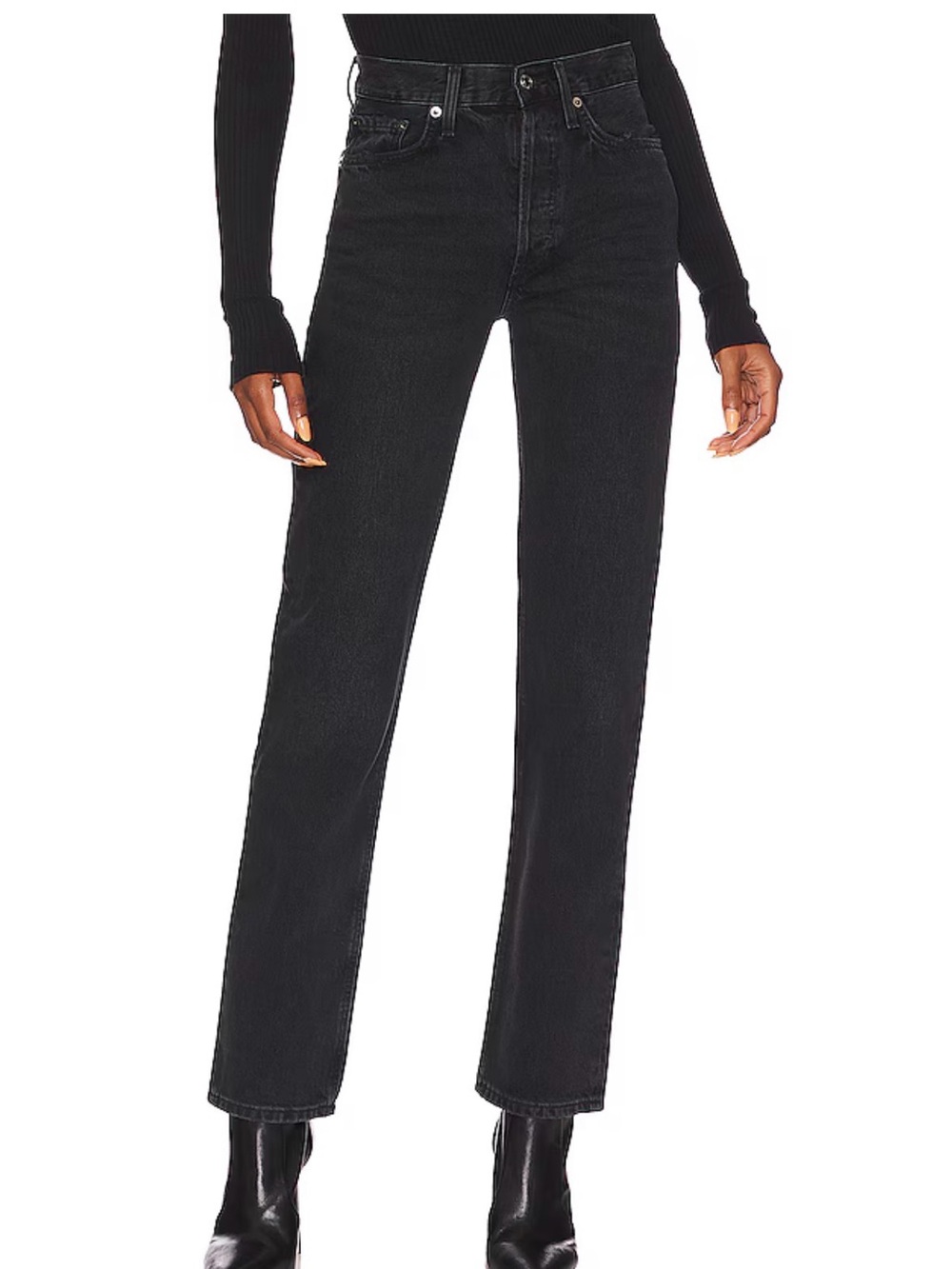 Lana Mid Rise Straight Jeans in Conduct
AGOLDE